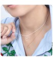 Silver Necklace Heart Line SPE-93n